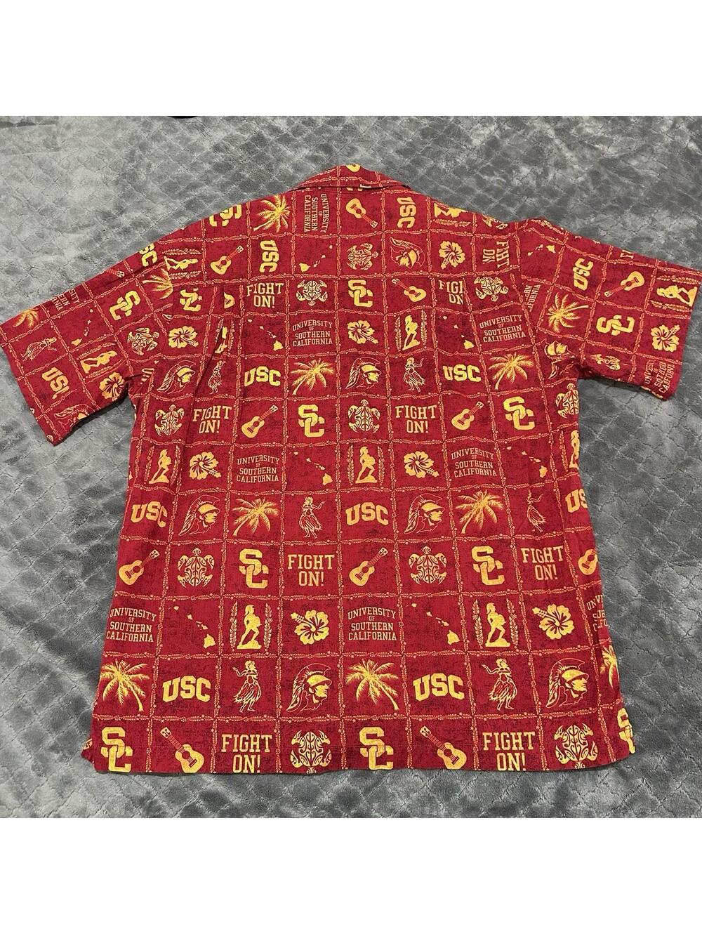 USC Team Trojans Hawaiian Shirt Men XL Southern California Fight On USA - Picture 3 of 6